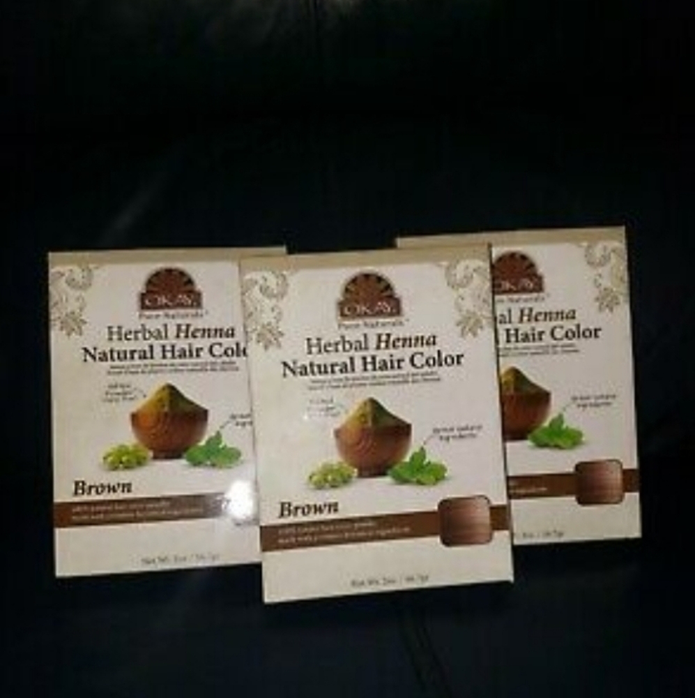 Okay Pure Naturals Herbal Henna Natural Hair Color Brown  